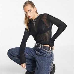 FREE PEOPLE H20 Crew Pullover Black Medium